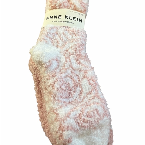 Anne Klein Other - Anne Klein Fuzzy Pink and White Socks 4 Pair